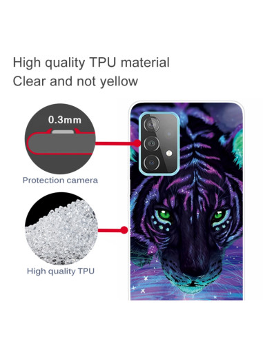 Cover Galaxy A32 5G Antiurto Tigre Viola Trasparente | Melacompro