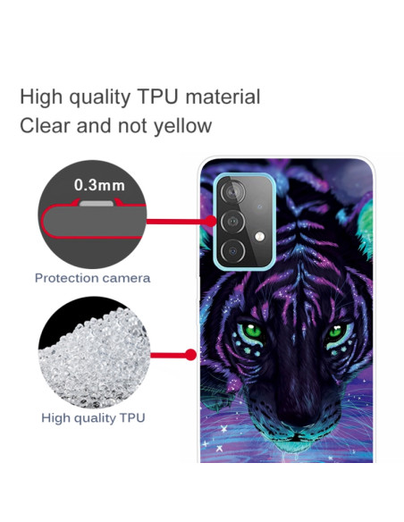 Cover Galaxy A32 5G Antiurto Tigre Viola Trasparente | Melacompro