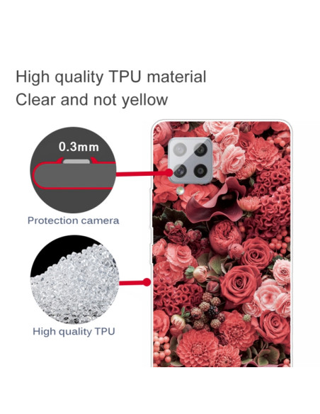 Cover Galaxy A42 5G TPU Rose Rosse | Melacompro